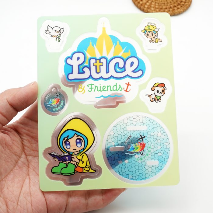 摆台-2025禧年-亚克力-黄衣看书吉祥物-14cm Catholic religious art