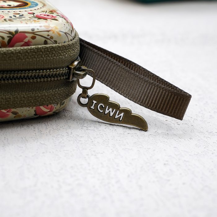 Rosary Case - Madonna & Child (Cartoon) - Metal - Zipper - 7x7x3.3cm Catholic religious art