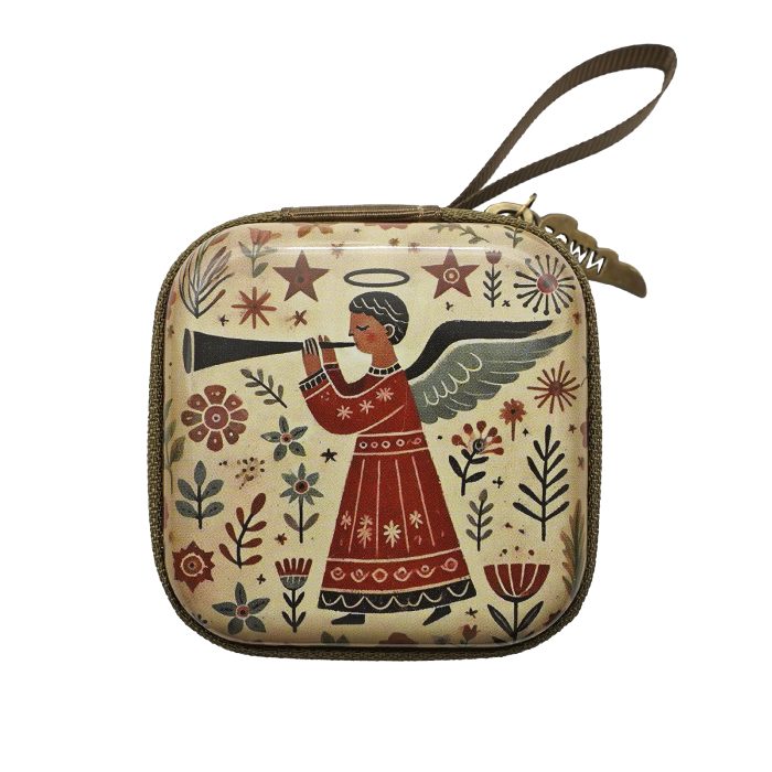 Rosary Case - Gabriel - Metal - Zipper - 7x7x3.3cm Catholic religious art