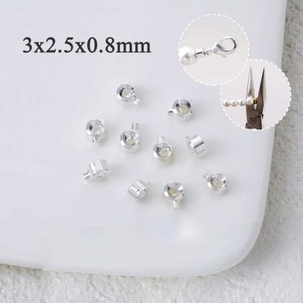 方形高压锅扣 3x2.5mm 铜镀铜镀白金 银色 单个