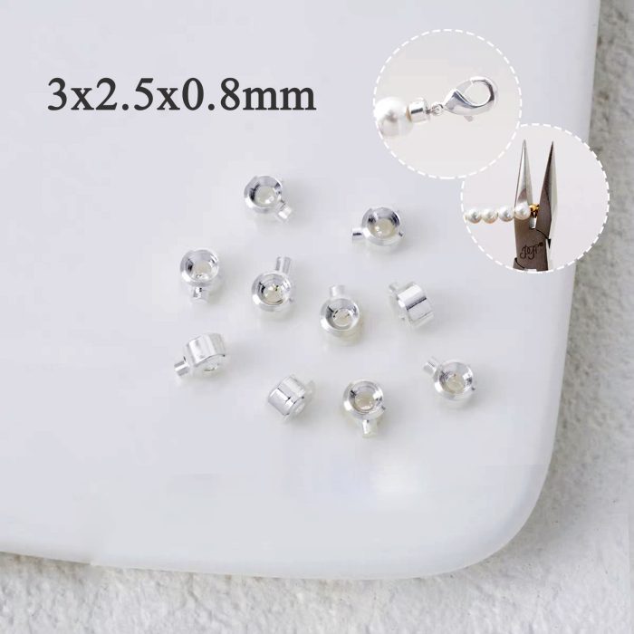 方形高压锅扣 3x2.5mm 铜镀铜镀白金 银色 单个 Catholic religious art