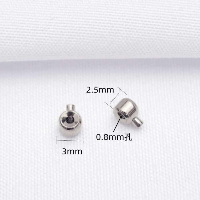 方形高压锅扣 3x2.5mm 铜镀铜镀白金 银色 单个 Catholic religious art