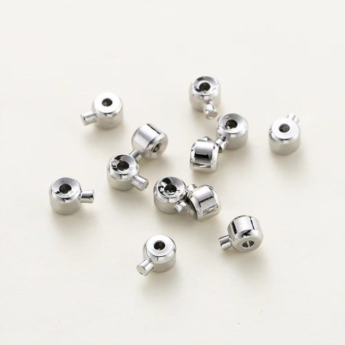 方形高压锅扣 3x2.5mm 铜镀铜镀白金 银色 单个 Catholic religious art