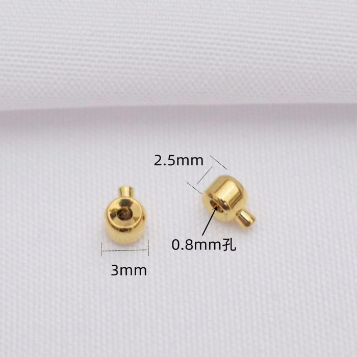 方形高压锅扣 3x2.5mm 铜镀18k金 金色 单个 Catholic religious art