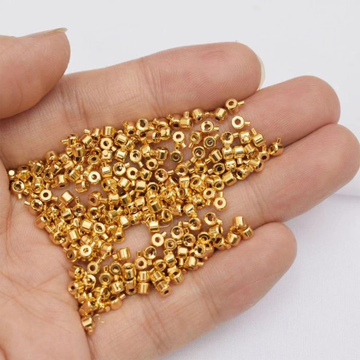 方形高压锅扣 3x2.5mm 铜镀18k金 金色 单个 Catholic religious art