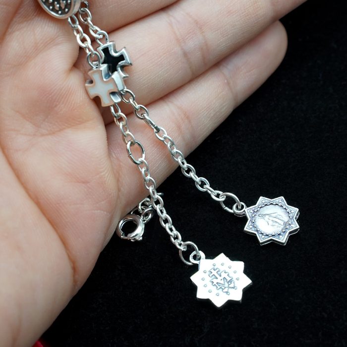 龙虾扣手链-圣母显灵-合金-黑十字架 Catholic religious art