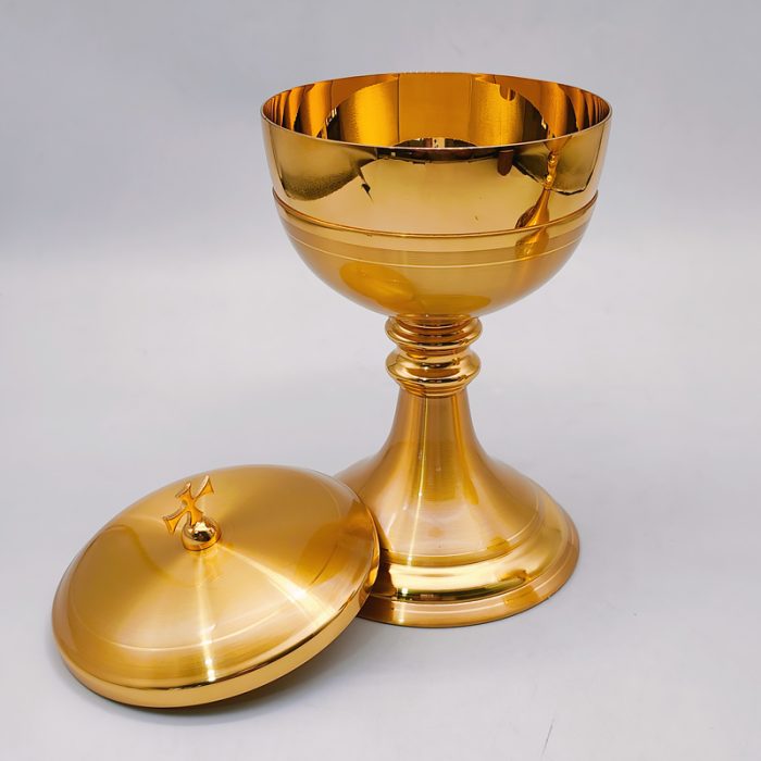 【现货】铜镀24k金-圣爵杯圣体盒套装20+21cm Catholic religious art