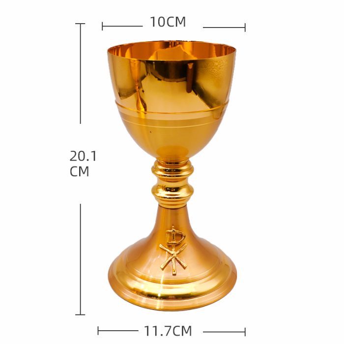 【现货】铜镀24k金-圣爵杯圣体盒套装20+21cm Catholic religious art