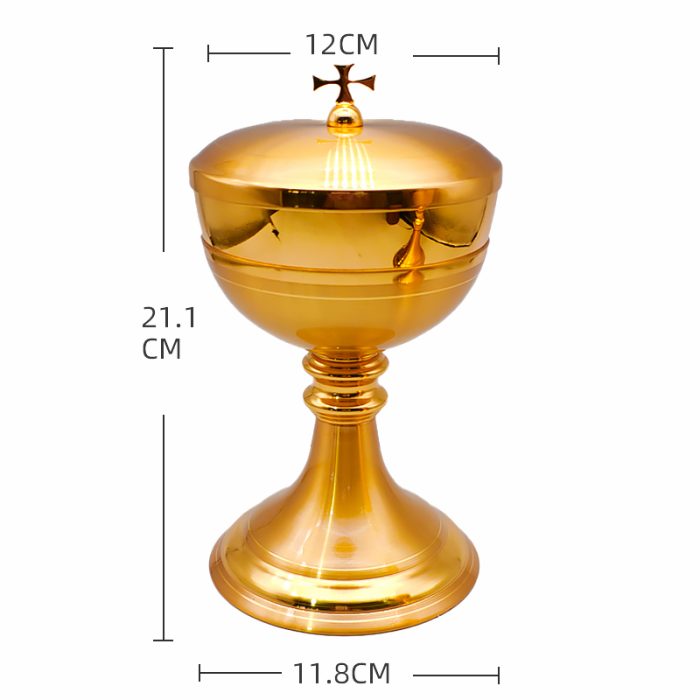 【现货】铜镀24k金-圣爵杯圣体盒套装20+21cm Catholic religious art