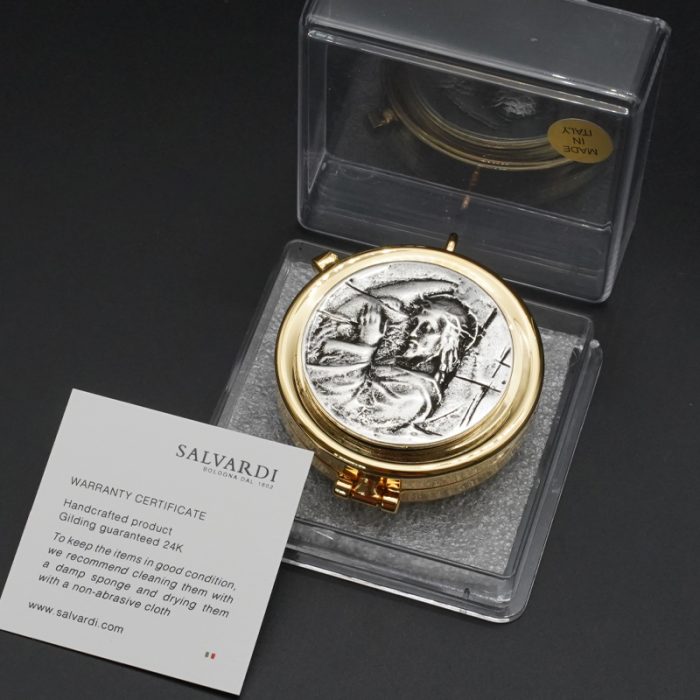 【现货】便携圣体盒-耶稣背十字架-5.4x6.6cm Catholic religious art