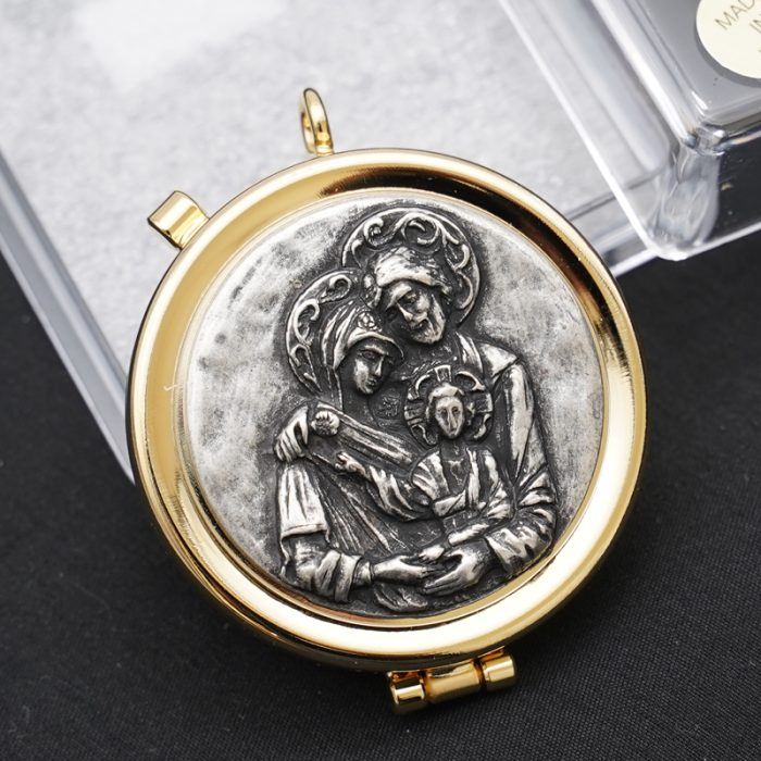 【现货】便携圣体盒-圣家做旧-5.4x6.6cm Catholic religious art