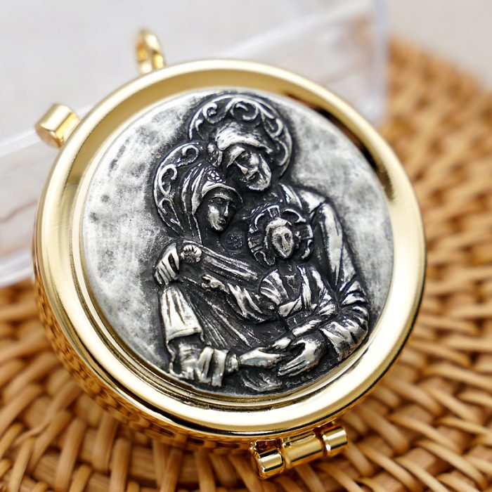 【现货】便携圣体盒-圣家做旧-5.4x6.6cm Catholic religious art