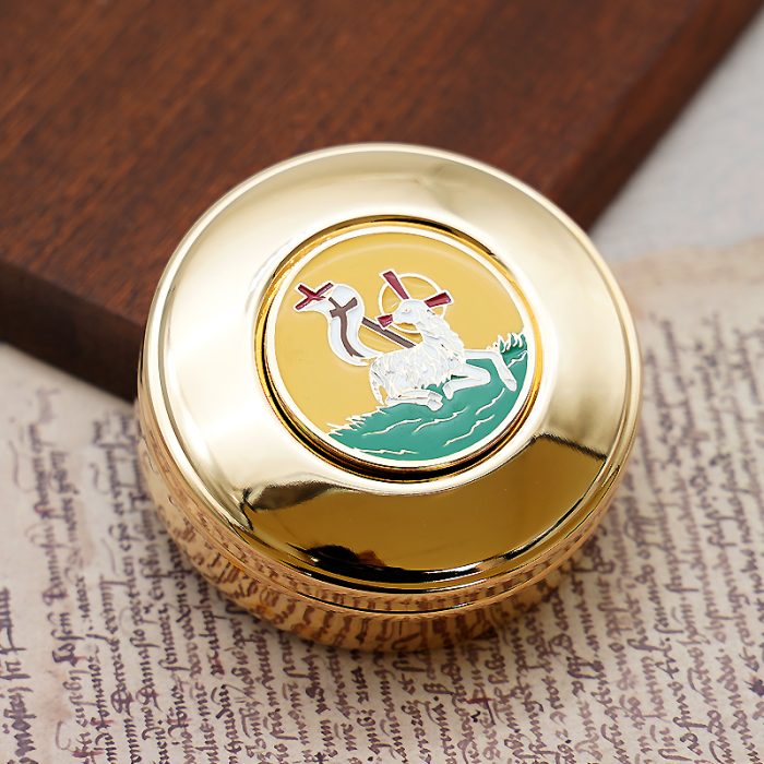 【现货】圣体盒- 羔羊-8x8cm Catholic religious art