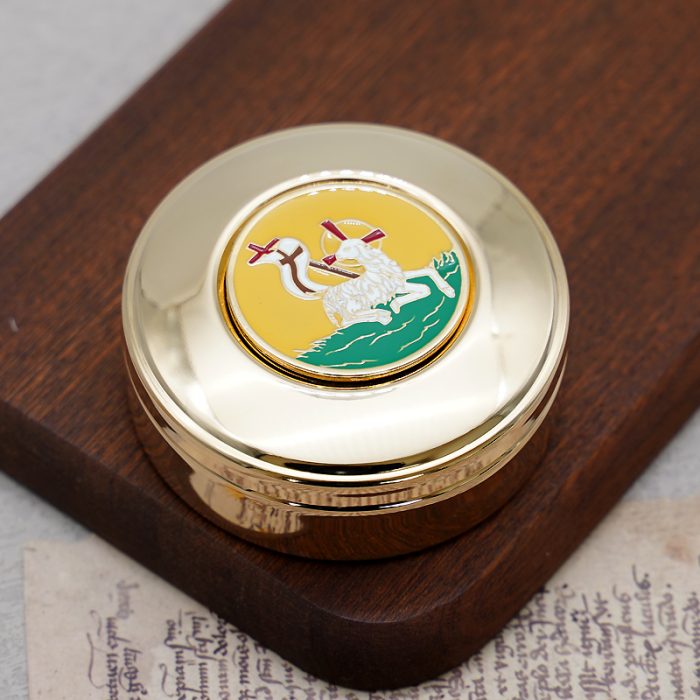 【现货】圣体盒- 羔羊-8x8cm Catholic religious art