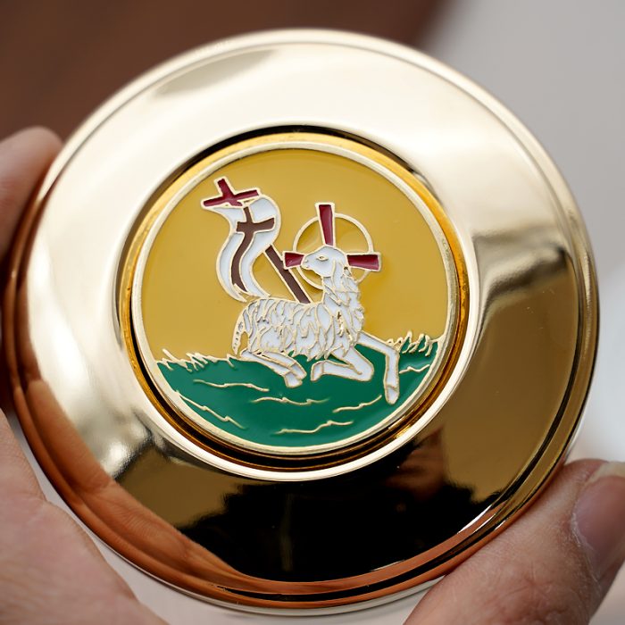 【现货】圣体盒- 羔羊-8x8cm Catholic religious art