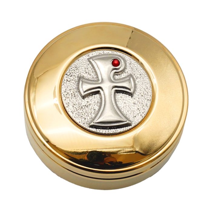 【现货】圣体盒-十字架-8x8cm Catholic religious art