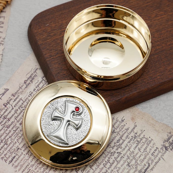 【现货】圣体盒-十字架-8x8cm Catholic religious art