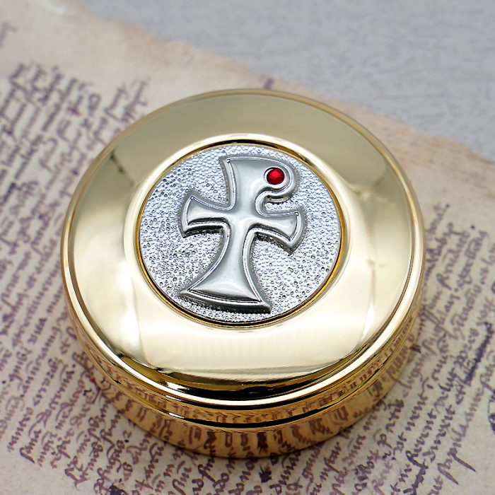 【现货】圣体盒-十字架-8x8cm Catholic religious art