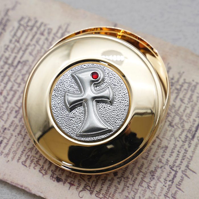 【现货】圣体盒-十字架-8x8cm Catholic religious art