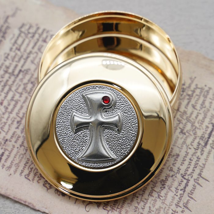 【现货】圣体盒-十字架-8x8cm Catholic religious art