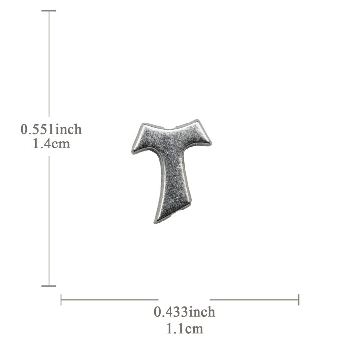 DIY双通-TAU十字架-方济各-锌合金-1.4cm Catholic religious art