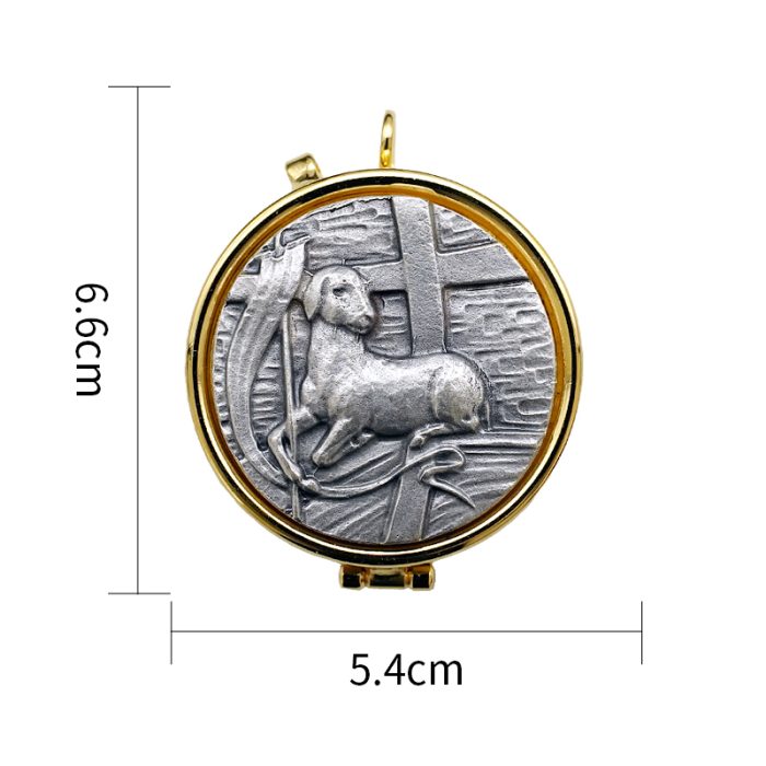 【现货】便携圣体盒-羔羊图案-直径5cm Catholic religious art