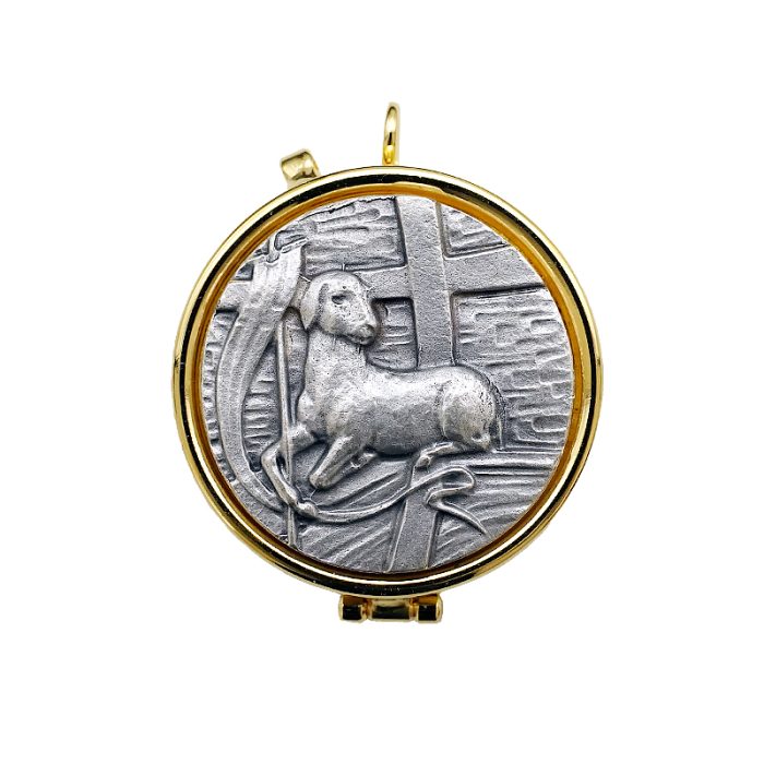 【现货】便携圣体盒-羔羊图案-直径5cm Catholic religious art