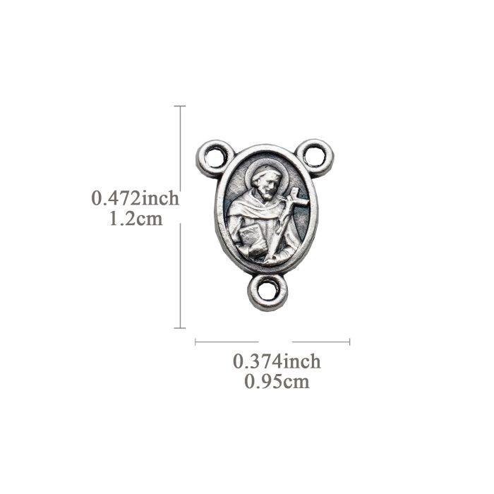 DIY三通-亚西西方济各+加辣-锌合金-1.2x0.95cm Catholic religious art