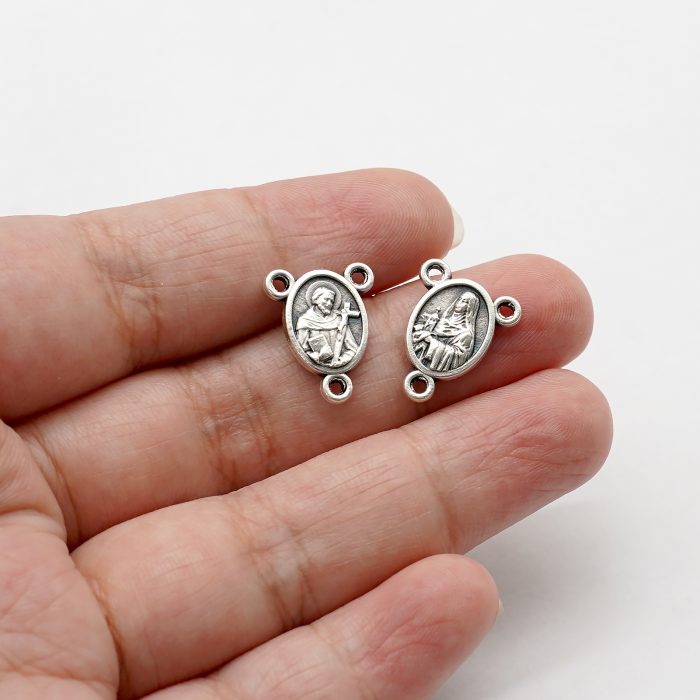 DIY三通-亚西西方济各+加辣-锌合金-1.2x0.95cm Catholic religious art