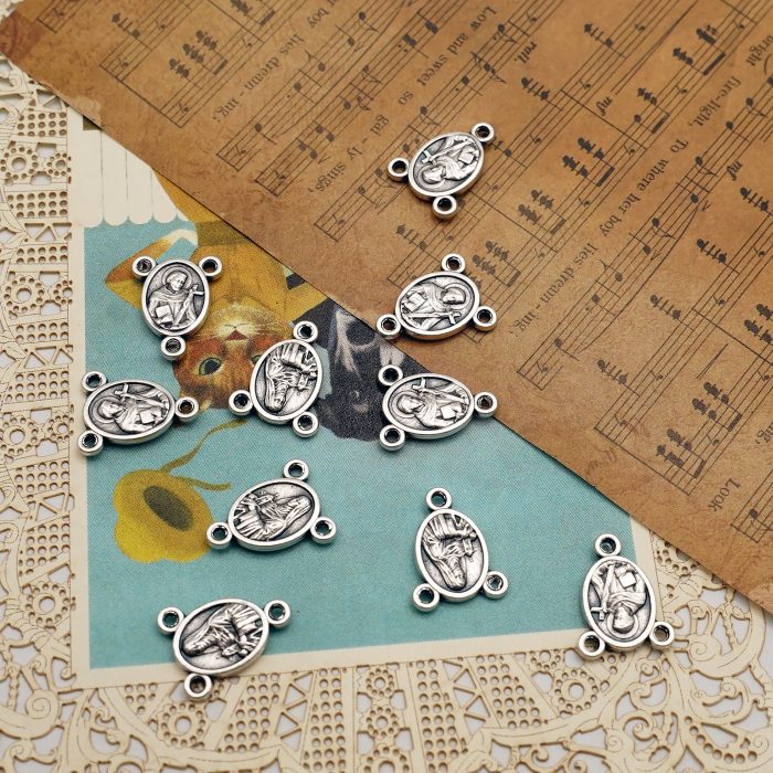 DIY三通-亚西西方济各+加辣-锌合金-1.2x0.95cm Catholic religious art