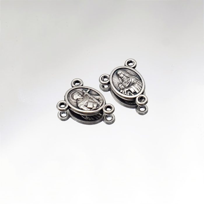 DIY三通-亚西西方济各+加辣-锌合金-1.2x0.95cm Catholic religious art