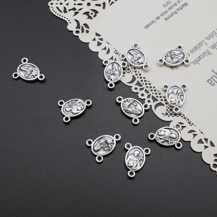 DIY三通-亚西西方济各+加辣-锌合金-1.2x0.95cm Catholic religious art