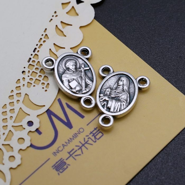 DIY三通-亚西西方济各+加辣-锌合金-1.2x0.95cm Catholic religious art