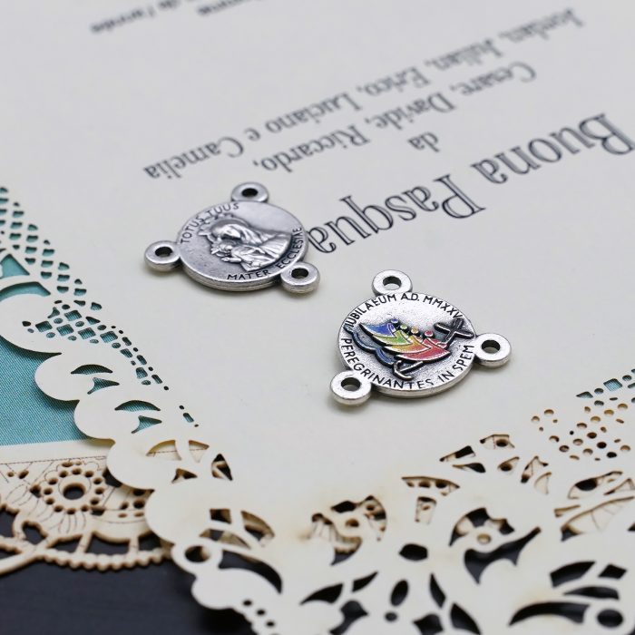 DIY三通-教会之母（Totus Tuus）-彩色-禧年-1.3cm Catholic religious art