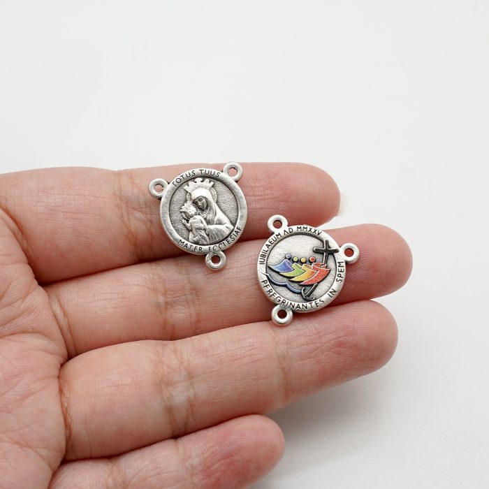 DIY三通-教会之母（Totus Tuus）-彩色-禧年-1.6cm Catholic religious art