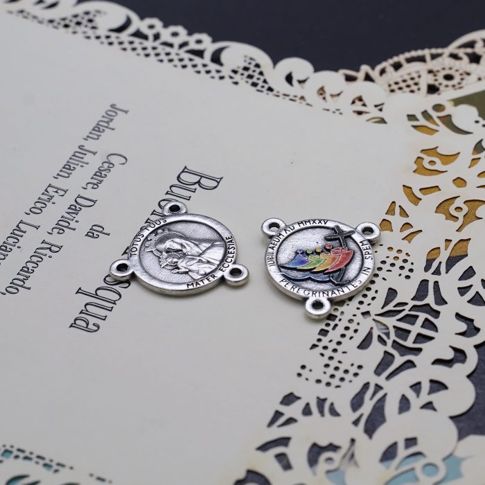 DIY三通-教会之母（Totus Tuus）-彩色-禧年-1.6cm Catholic religious art