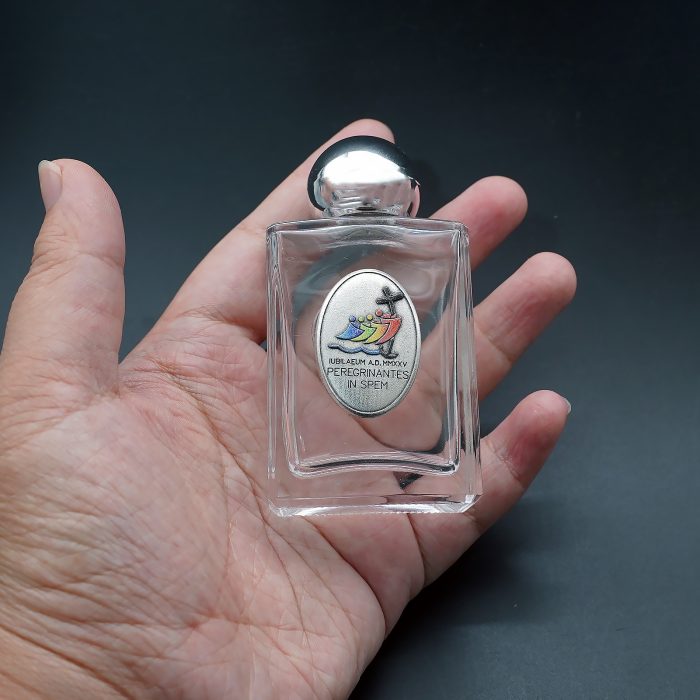 圣水瓶-禧年-长方-带镀银合金-彩色-8.5x4.4x2.5cm Catholic religious art