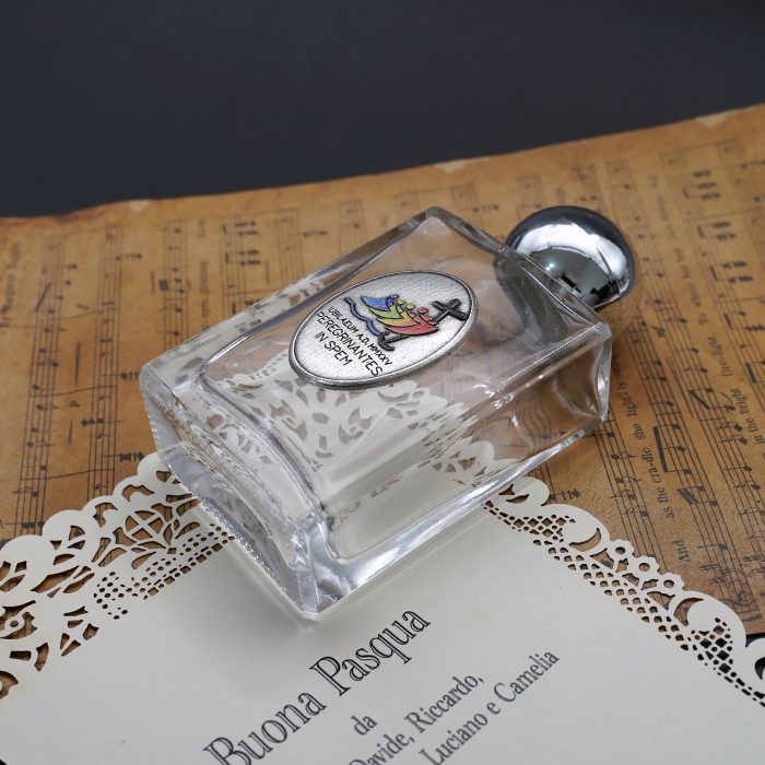 圣水瓶-禧年-长方-带镀银合金-彩色-8.5x4.4x2.5cm Catholic religious art