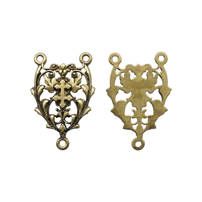 DIY三通-镂空花纹-黄铜做旧-2.2cm Catholic religious art