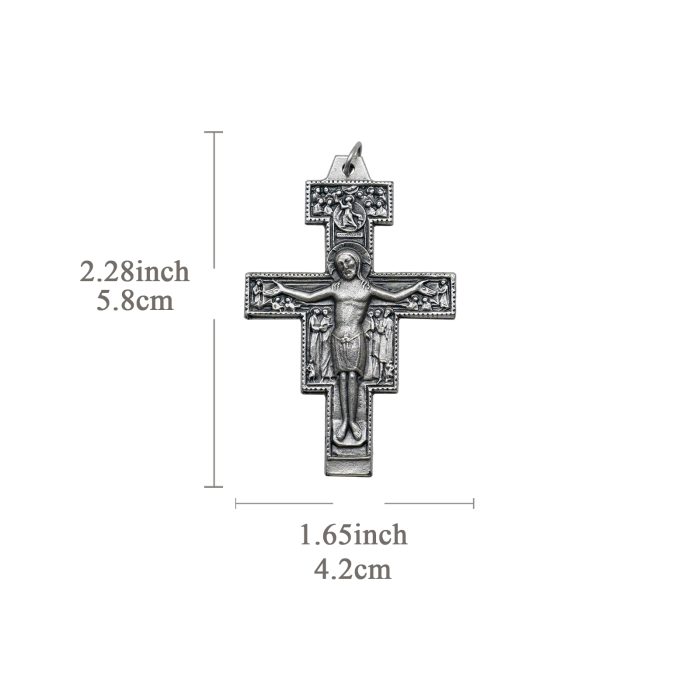 DIY十字架 圣达勉 锌合金 5.8x4.2cm Catholic religious art