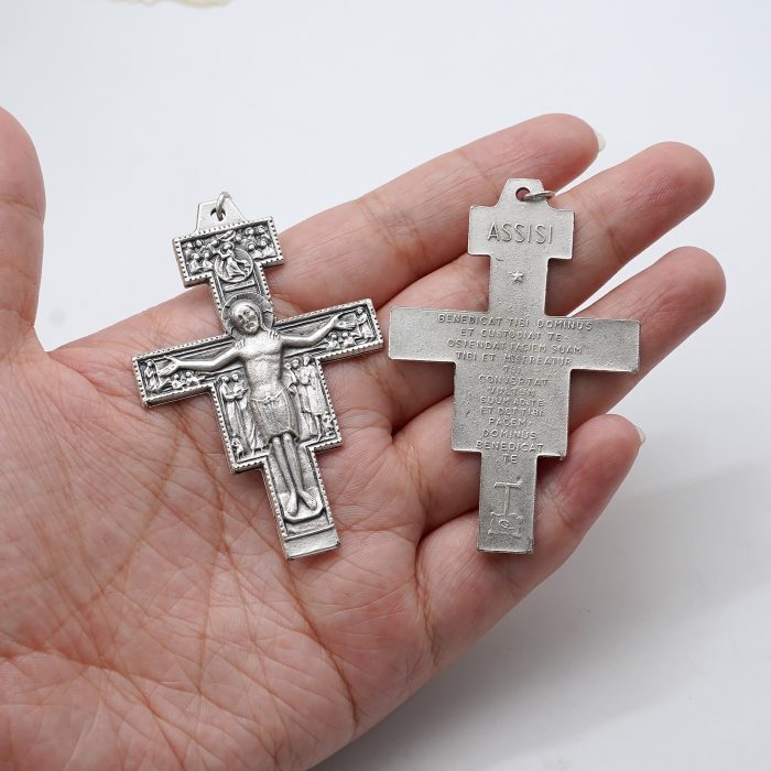 DIY十字架 圣达勉 锌合金 5.8x4.2cm Catholic religious art