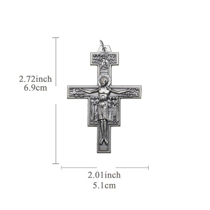 DIY十字架-圣达勉-锌合金-6.9x5.1cm Catholic religious art