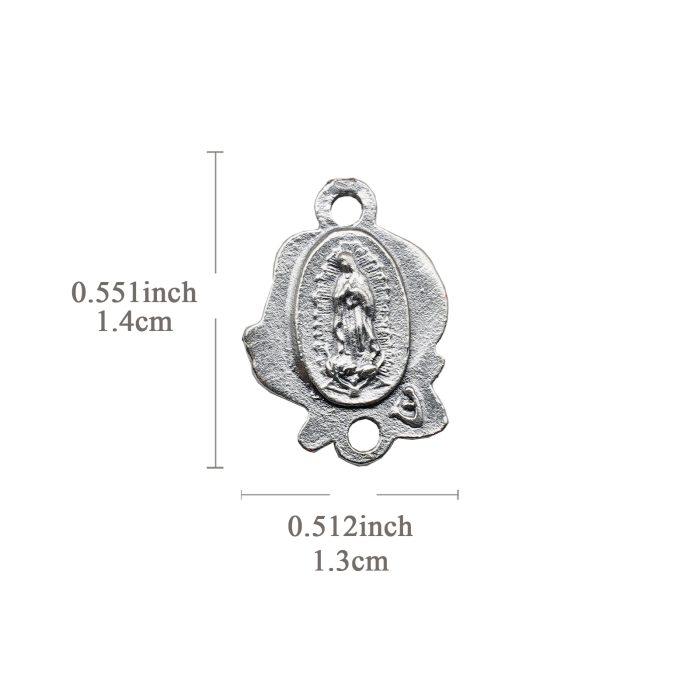 DIY双通-玫瑰花天主经-瓜达卢佩-1.4cm Catholic religious art