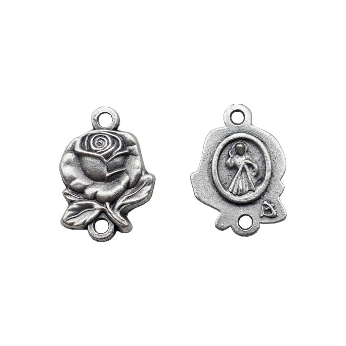 DIY双通-玫瑰花天主经-上主慈悲-1.4cm Catholic religious art