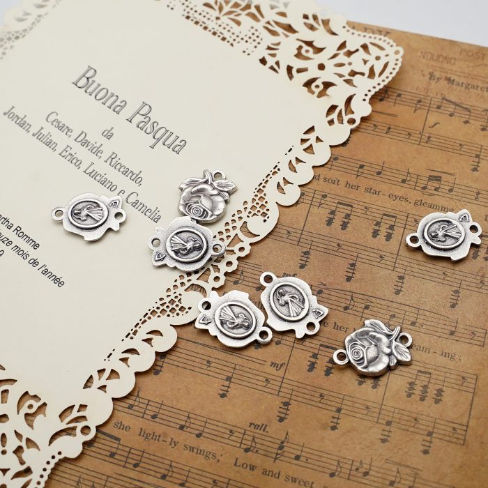 DIY双通-玫瑰花天主经-上主慈悲-1.4cm Catholic religious art