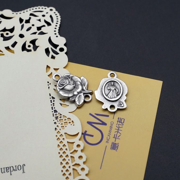 DIY双通-玫瑰花天主经-上主慈悲-1.4cm Catholic religious art