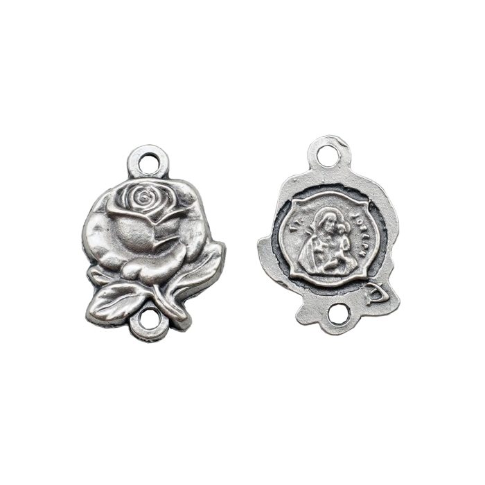 DIY双通-玫瑰花天主经-若瑟抱耶稣-1.4cm Catholic religious art