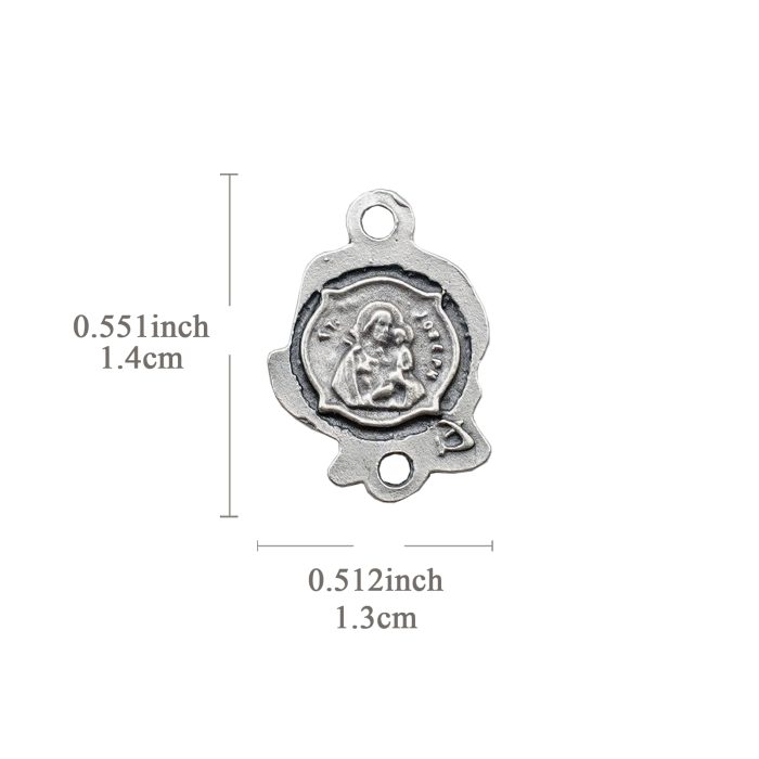 DIY双通-玫瑰花天主经-若瑟抱耶稣-1.4cm Catholic religious art