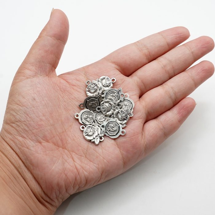 DIY双通-玫瑰花天主经-若瑟抱耶稣-1.4cm Catholic religious art