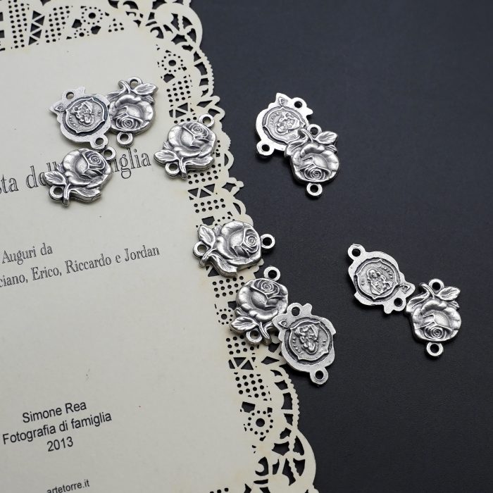 DIY双通-玫瑰花天主经-若瑟抱耶稣-1.4cm Catholic religious art